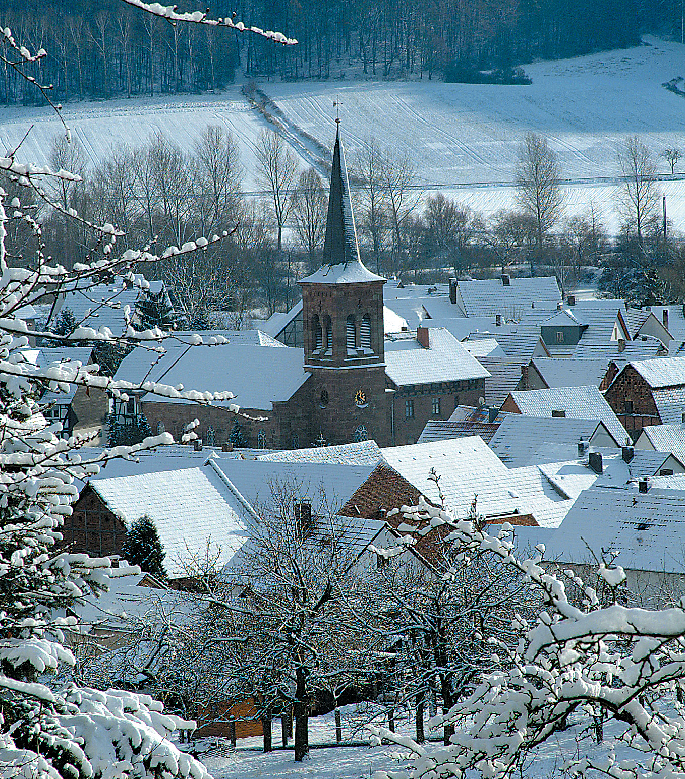 Dorfansicht Frieda im Winter